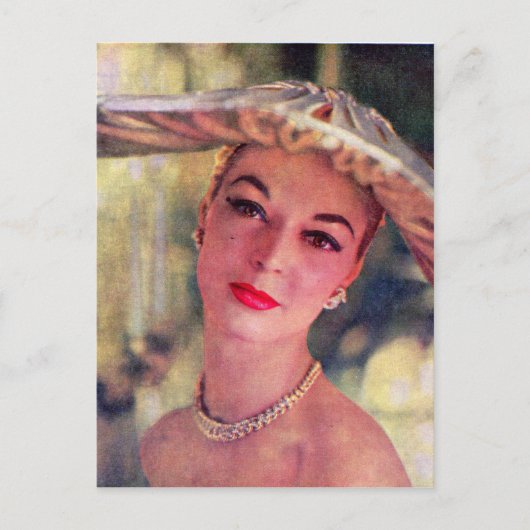 dame, groot pet briefkaart (Voorkant)