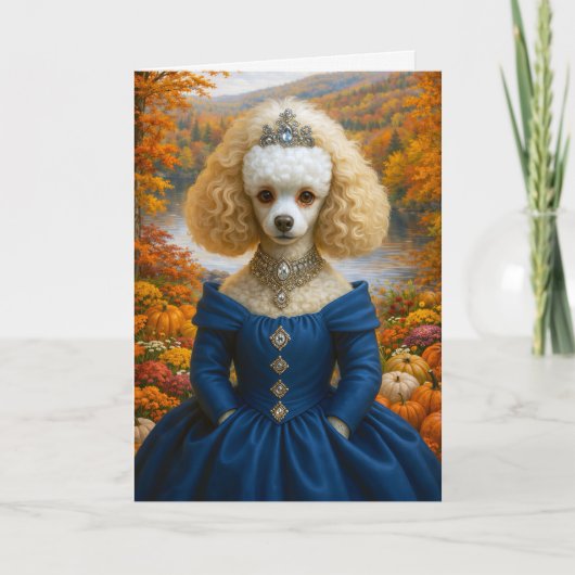 Dame Herfst , Poedel Blankokaart Kaart (Voorkant)