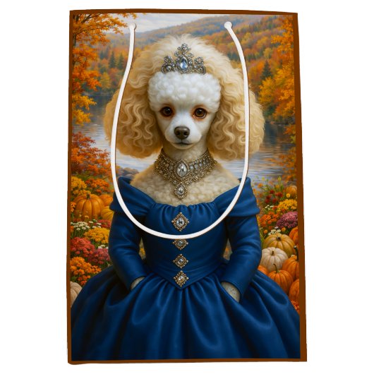 Dame Herfst , Poodle  Medium Cadeauzakje (Voorkant)