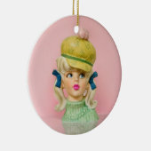 dame hoofd vaas tiener mod Pet vlechten Keramisch Ornament (Rechts)