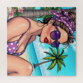 Dame in Bikini Retro Breach Legpuzzel (Horizontaal)