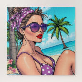 Dame in Bikini Retro Breach Legpuzzel (Verticaal)