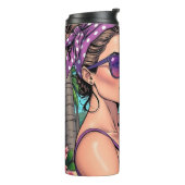 Dame in Bikini Retro Breach Thermosbeker (Gedraaid links)