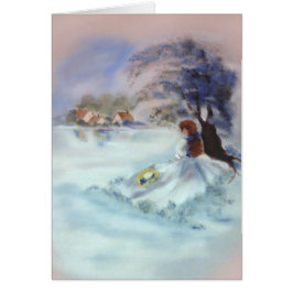 Dame in Blauw door het meer en het boom schilderen