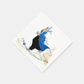Dame in Blauw Kerstmis Groet Servet (Hoek)