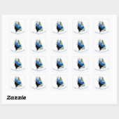 Dame in Blauw Kerstmis Groet Vierkante Sticker (Vel)