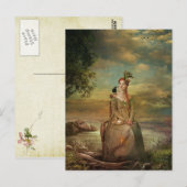 dame in briefkaart (Voorkant / Achterkant)