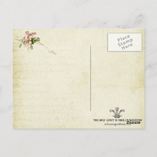 dame in briefkaart (Achterkant)