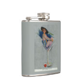 dame in champagneglas heupfles (Rechts)