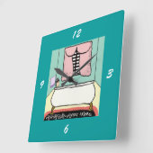 Dame in de badkuip vierkante klok (Hoek)