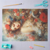 Dame in de bloemen tissuepapier (Craft)