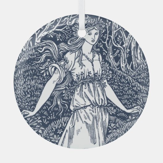 dame in de Bossen Glas Ornament (Voorkant)