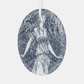 dame in de Bossen Glas Ornament (Voorkant links)