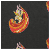Dame in de brandkleed, zwart stof (Close Up)