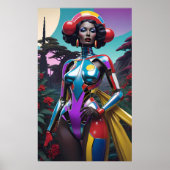 Dame in de droomtuin poster (Voorkant)