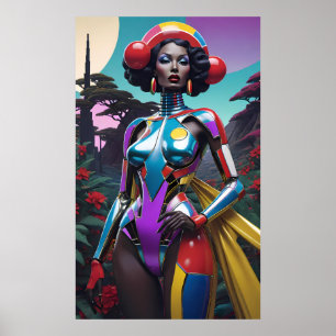 Dame in de droomtuin poster