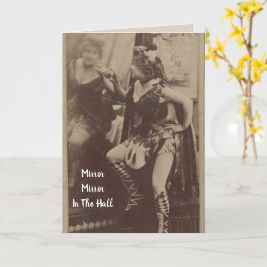 dame in de Kaart van de Mirror Birthday (Gele Bloem)