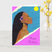 Dame in de Kaart van de Verjaardag van de Nacht (Gele Bloem)