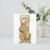 Dame in de kas briefkaart (Staand voorkant)