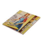Dame in de keuken l Retro Tegeltje (Zijkant)