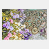 Dame in de paarse weide Decoupage Inpakpapier Vel (Voorkant 2)