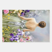 Dame in de paarse weide Decoupage Inpakpapier Vel (Voorkant)
