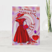 Dame in de Rode Kaart van de Verjaardag (Voorkant)