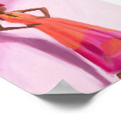 Dame in de roze jurk poster (Hoek)
