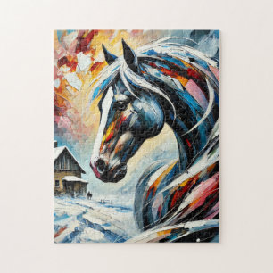 Dame in de sneeuw 250 Stuk Puzzel