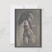  dame in de sneeuw bedankkaart (Voorkant)