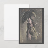 dame in de sneeuw bedankkaart (Voorkant / Achterkant)