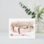 Dame in de sneeuw in kerst Kaart (Staand voorkant)