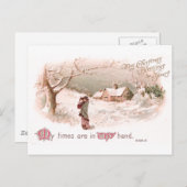 Dame in de sneeuw in kerst Kaart (Voorkant / Achterkant)