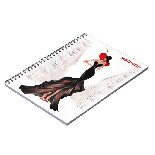 Dame in de stad notitieboek (Linkerzijde)