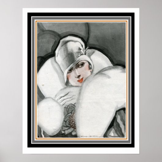 "Dame in de toekomst" Art Deco Poster 16 x 20 (Voorkant)