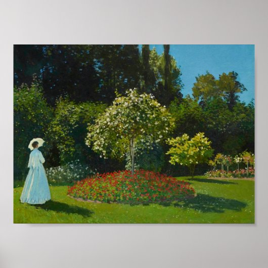 Dame in de tuin (1867) Claude Monet Fine Art Poster (Voorkant)