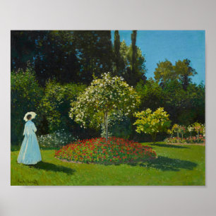 Dame in de tuin 1867 van Claude Monet Poster