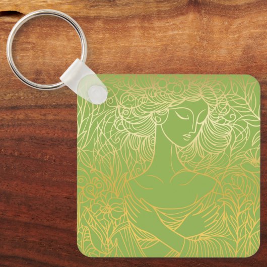 Dame in de tuin sleutelhanger (Voorkant)