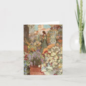 dame in de tuin Valentijnsdag Groet Kaart (Voorkant)