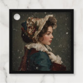 Dame in de winter bedankjes labels (Voorkant)