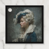 Dame in de winter bedankjes labels (Voorkant)