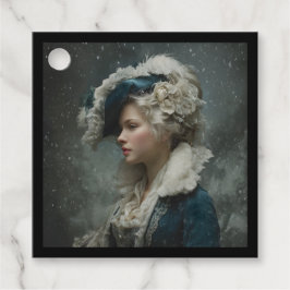 Dame in de winter bedankjes labels