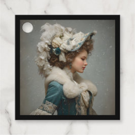 Dame in de winter bedankjes labels