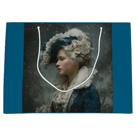 Dame in de winter groot cadeauzakje (Voorkant)