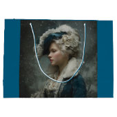 Dame in de winter groot cadeauzakje (Achterkant)