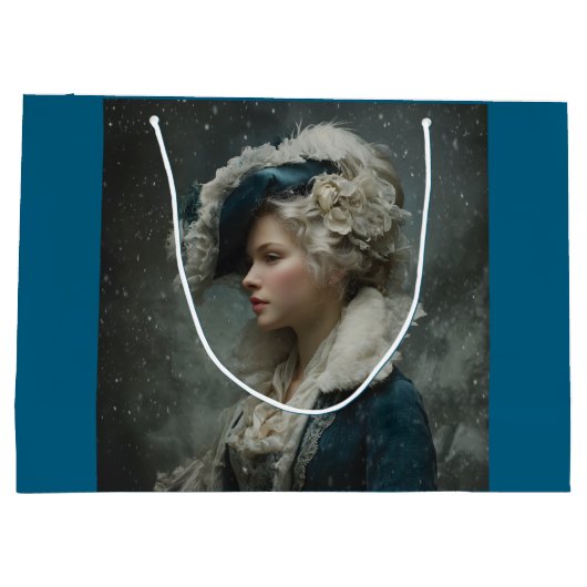 Dame in de winter groot cadeauzakje (Achterkant)