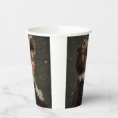 Dame in de winter papieren bekers (Links)