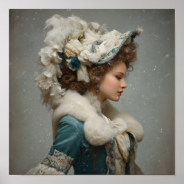 Dame in de winter poster