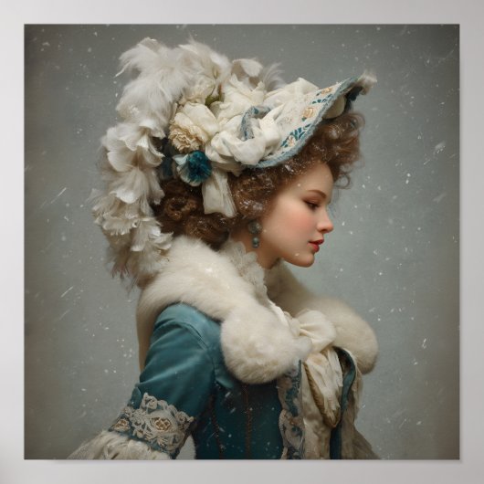 Dame in de winter poster (Voorkant)