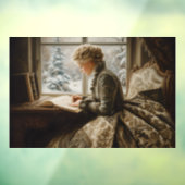 Dame in de winter raamsticker (Vel 3)